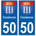 50 Coutances blason autocollant plaque stickers ville