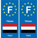 F Europe Yémen Yemenautocollant plaque