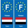 F Europe Yémen Yemenautocollant plaque
