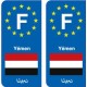 F Europe Yémen Yemenautocollant plaque