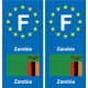 F Europe Zambie Zambia autocollant plaque