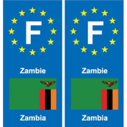F Europe Zambie Zambia autocollant plaque
