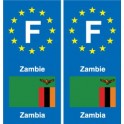 F Europe Zambie Zambia autocollant plaque