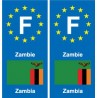 F Europe Zambie Zambia autocollant plaque