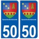 50 Équeurdreville-Hainneville blason autocollant plaque stickers ville