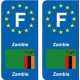 F Europe Zambie Zambia autocollant plaque