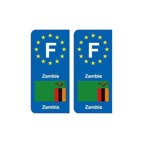 F Europe Zambie Zambia autocollant plaque