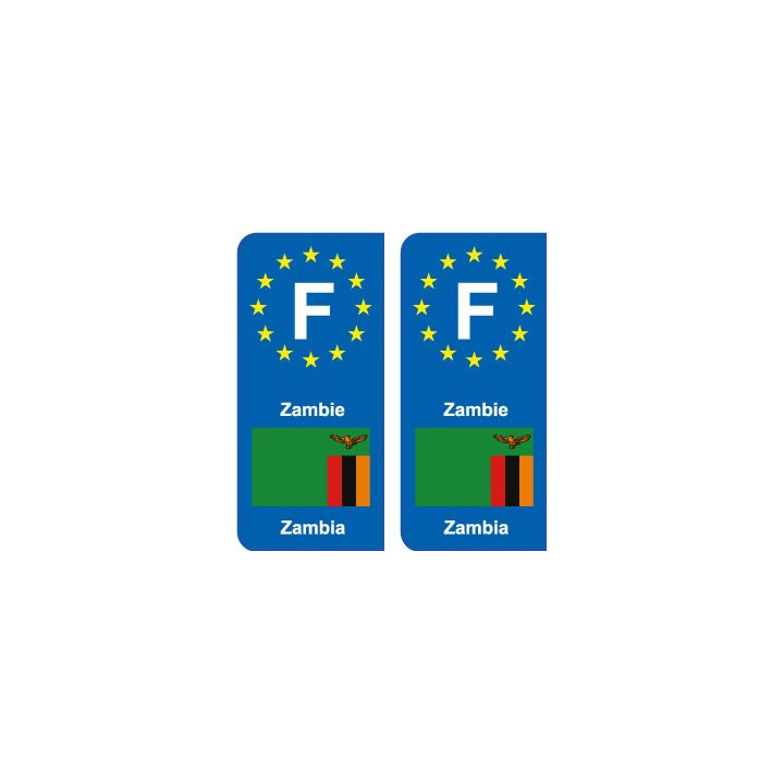 F Europe Zambie Zambia autocollant plaque
