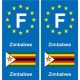 F Europe Zimbabwe  autocollant plaque