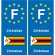 F Europe Zimbabwe  autocollant plaque