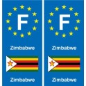 F Europe Zimbabwe  autocollant plaque