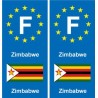 F Europe Zimbabwe  autocollant plaque