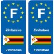 F Europe Zimbabwe  autocollant plaque