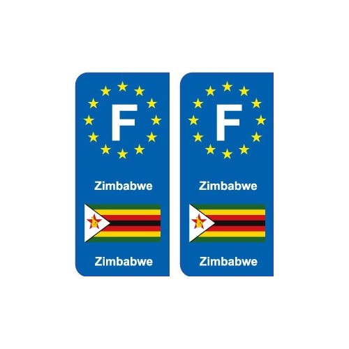 F Europe Zimbabwe  autocollant plaque