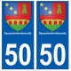 50 Équeurdreville-Hainneville blason autocollant plaque stickers ville