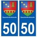 50 Équeurdreville-Hainneville blason autocollant plaque stickers ville