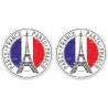 Paris Eiffel lot de 2 logo 1 autocollant adhésif sticker