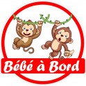 Bébé à bord singe logo 12 autocollant adhésif sticker