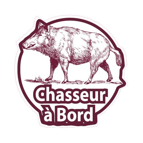 chasseur à bord sanglier logo 23 autocollant adhésif sticker