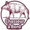 chasseur à bord sanglier logo 23 autocollant adhésif sticker