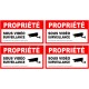 alarme propriété sous vidéo surveillance lot de 4 logo 5669 autocollant adhésif sticker