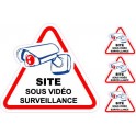 alarme site sous surveillance lot de 4 logo 911 autocollant adhésif sticker