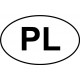drapeau oval Pologne PL logo 435 autocollant adhésif sticker