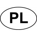 drapeau oval Pologne PL logo 435 autocollant adhésif sticker