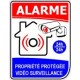 Alarme propriété protégée vidéosurveillance lot de 8 logo 658 autocollant adhésif sticker