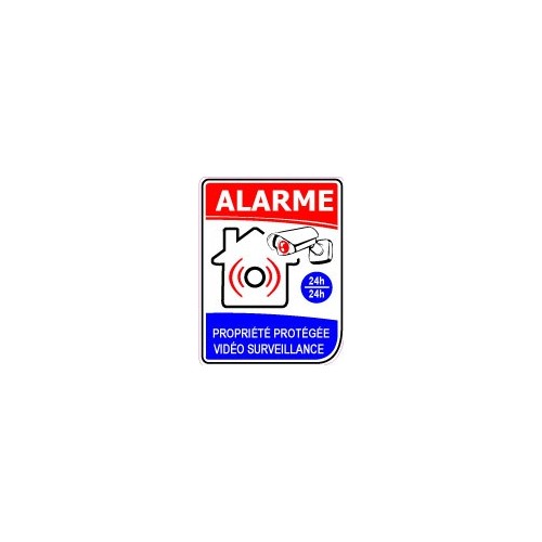 Alarme propriété protégée vidéosurveillance lot de 8 logo 658 autocollant adhésif sticker
