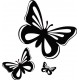 papillon noir set de 3 logo 31autocollant adhésif sticker