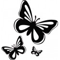 papillon noir set de 3 logo 31autocollant adhésif sticker