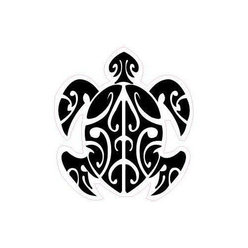 Tartaruga hibiscus multicolore sticker adesivi 8-1