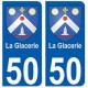 50 La Glacerie blason autocollant plaque stickers ville