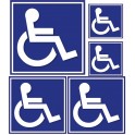 Adesivo logo Disabili quadrato sfondo blu Hancicap Disabili e a Mobilità ridotta adesivi adesivo