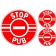 stop pub lot de 3 logo 463 autocollant adhésif sticker