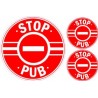 stop pub lot de 3 logo 463 autocollant adhésif sticker
