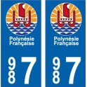 987 Hinano in französisch Polynesien aufkleber platte