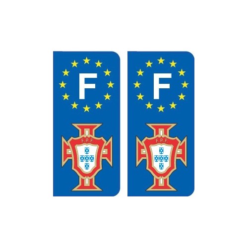 F FPF doré Portugal foot autocollant plaque