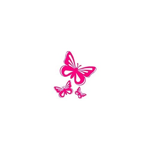 papillon rose set de 3 logo 31autocollant adhésif sticker