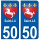 50 Saint-Lô blason autocollant plaque stickers ville