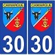 Adesivo piastra di auto stemma della Camargue numero di reparto scelta