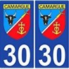 Sticker plate auto coat of arms Camargue number department choice