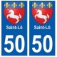 50 Saint-Lô blason autocollant plaque stickers ville