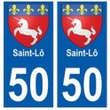 50 Saint-Lô blason autocollant plaque stickers ville