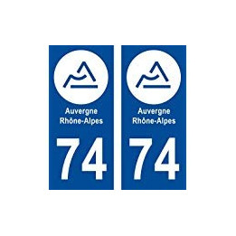 74 la Haute-Savoie Rhône Alpes nuevo logotipo 3 etiqueta engomada de la etiqueta engomada de la placa