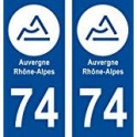 74 Haute Savoie, Rhone Alpes nuovo logo 3 sticker adesivo piastra