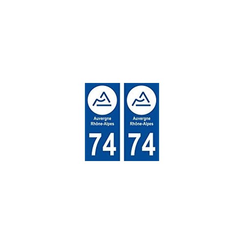 74 Haute Savoie Rhône Alpes nouveau logo 3 sticker autocollant plaque rond blanc