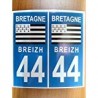 44 breizh bretagne-aufkleber platte