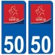 50 Saint-Lô logo autocollant plaque stickers ville